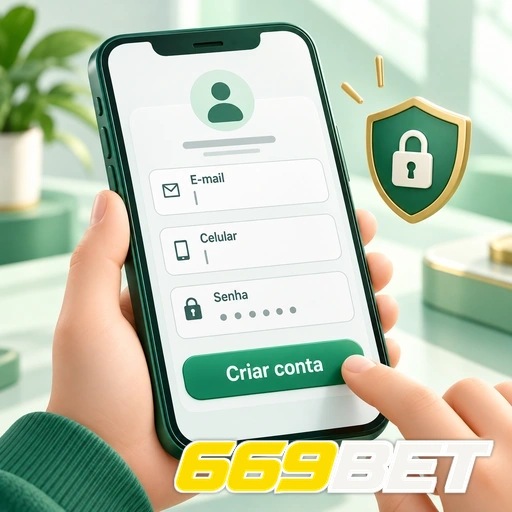 669BET — ilustração de preenchimento de formulário para criar uma conta no celular